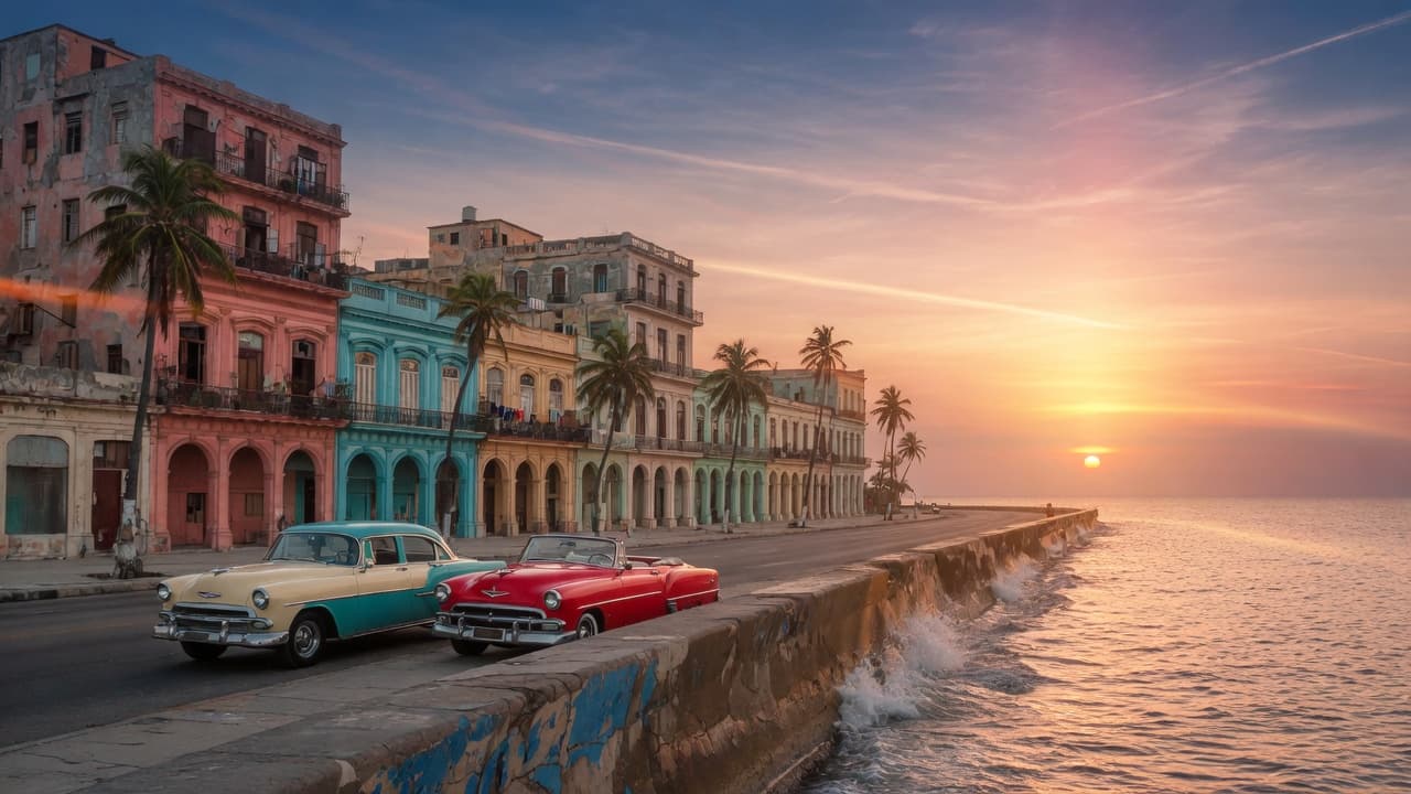 Havana Malecón at sunset